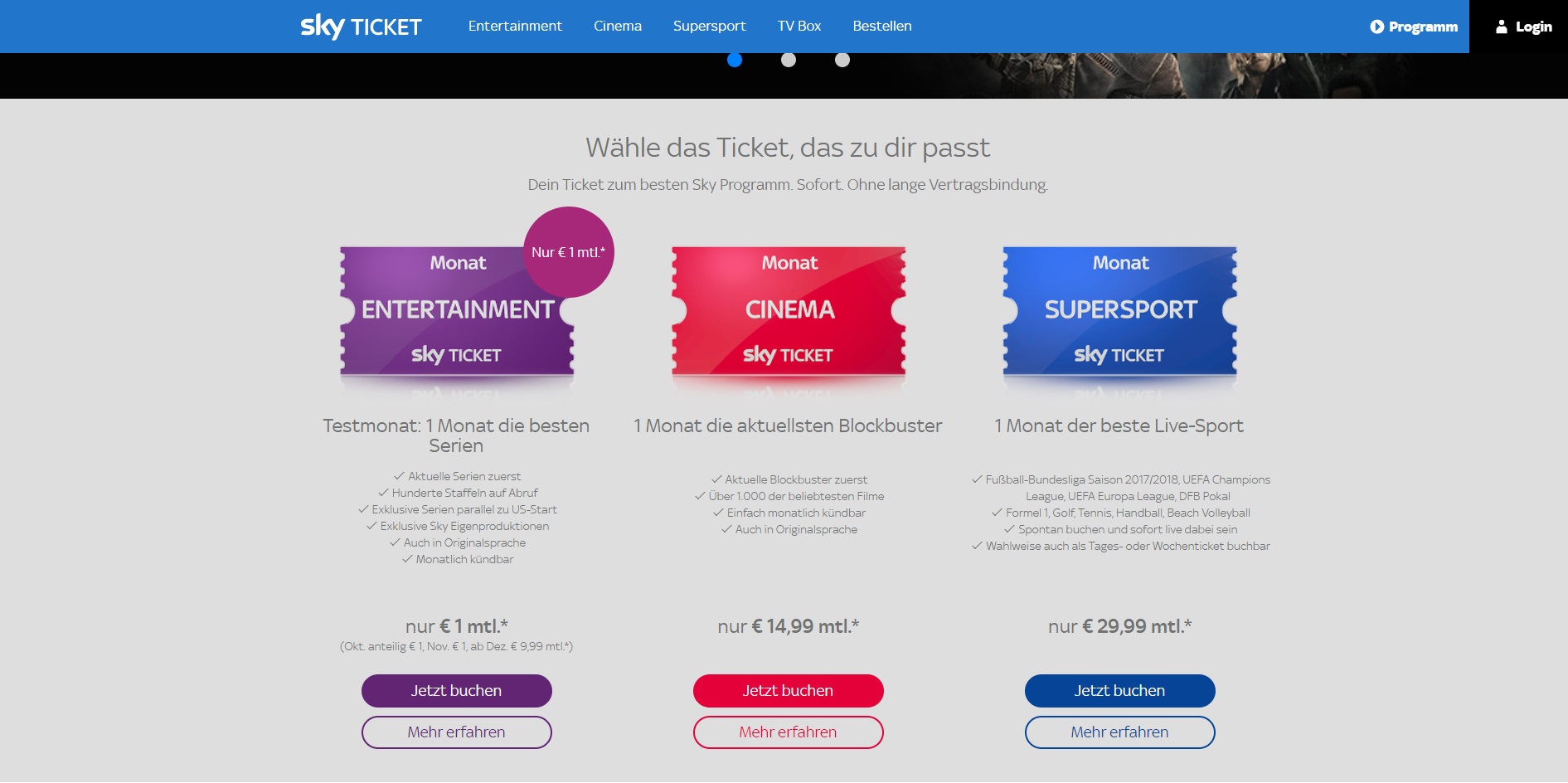 Singlebörsen: Sky Ticket